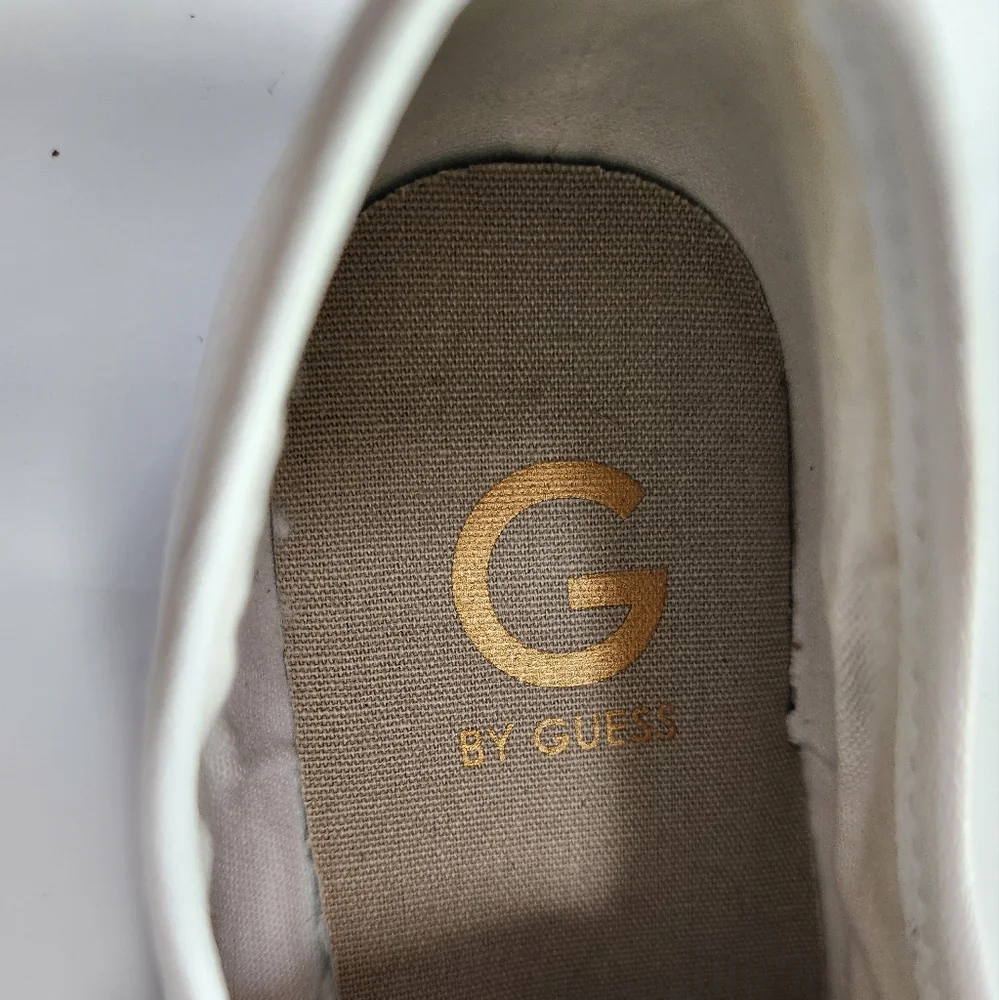 G by GUESS Mallory Glitter Lace Up White Sneakers Size 10M